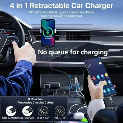 DreamBee Fast Retractable Car Charger